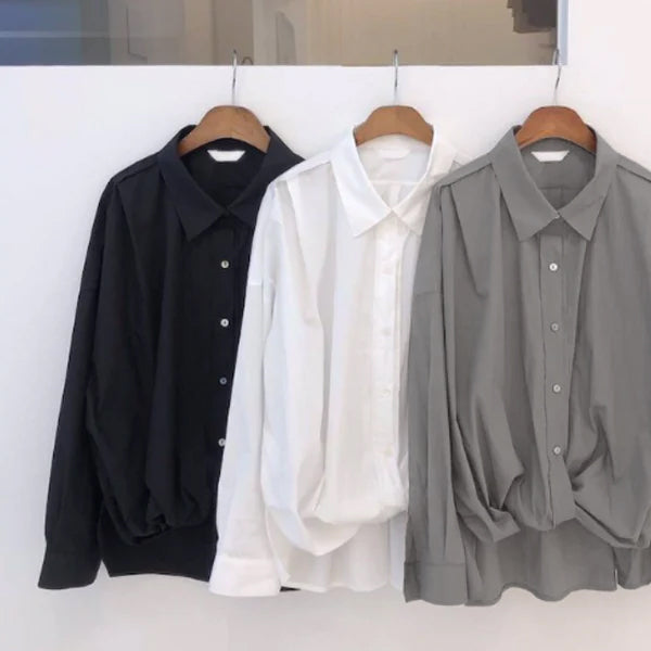 Instyle365 ファッション 3色 無地 長袖 シャツ