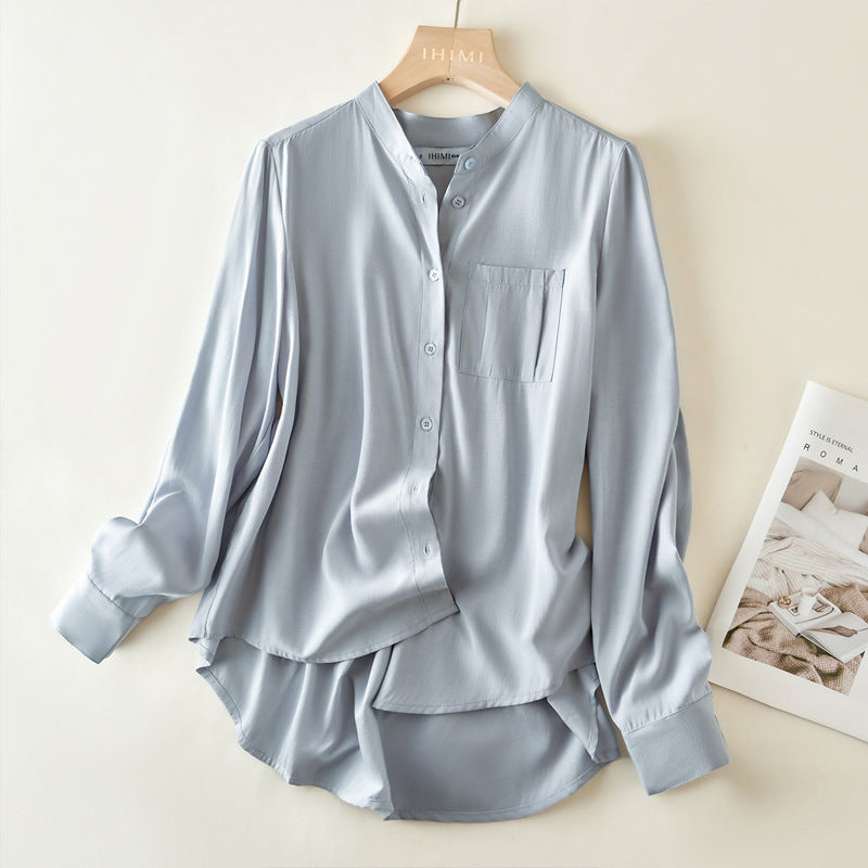 Instyle365 爽やかな雰囲気 シンプル 合わせやすい 無地 長袖 レデイース シャツ