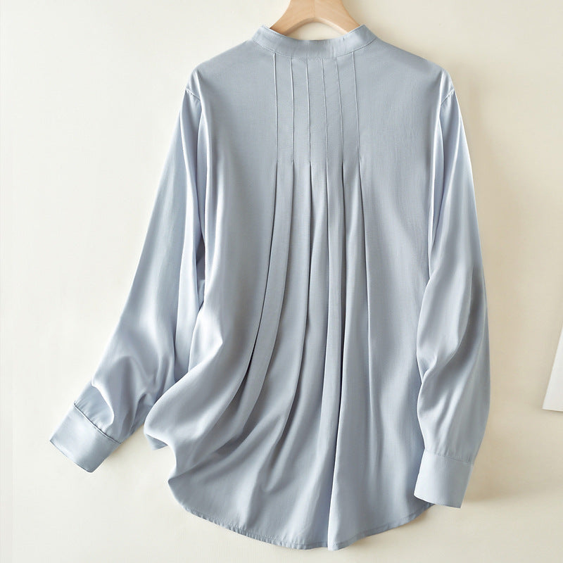 Instyle365 爽やかな雰囲気 シンプル 合わせやすい 無地 長袖 レデイース シャツ