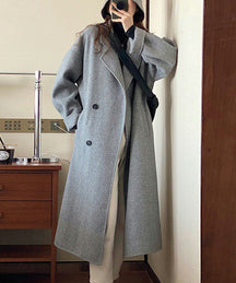 Instyle365   レディース 韓国風 ゆったり 無地 厚手 ファッション マキシ コート アウター