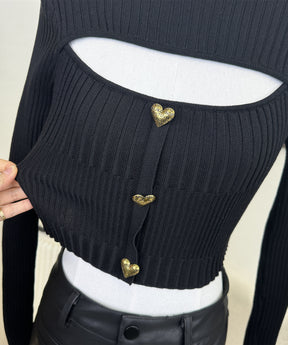 Instyle365 2色 愛透かしプルオーバーニット・セーター